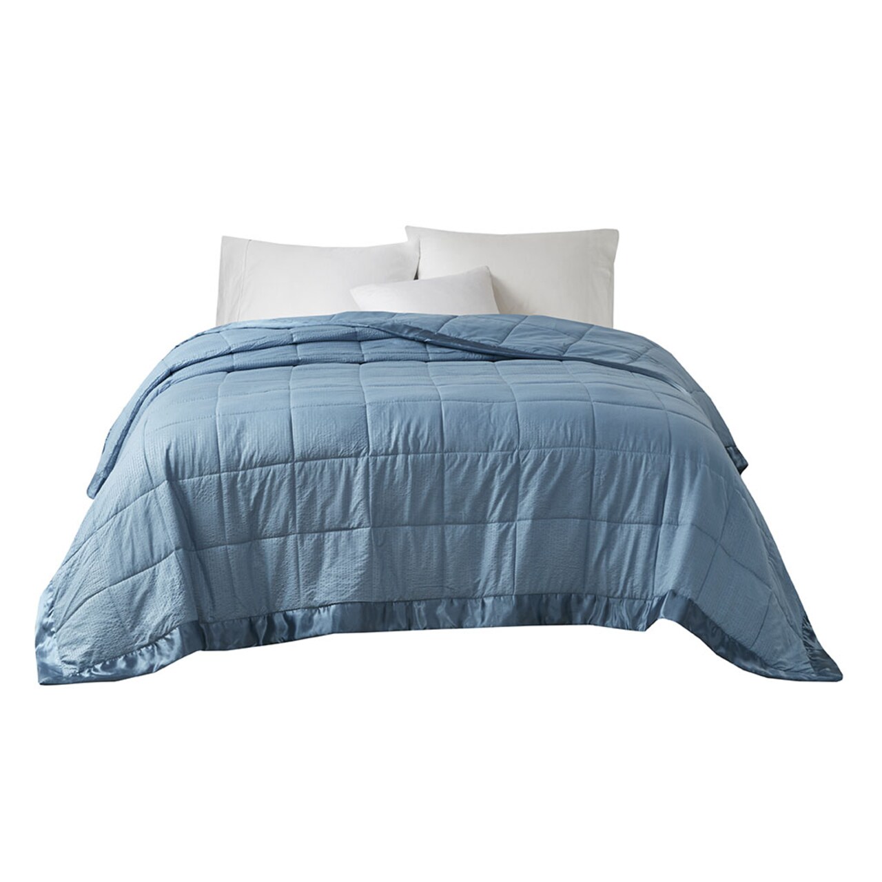 Gracie Mills Lucile Textured Oversized Down Alternative Blanket With Satin Trim - Grace-3673